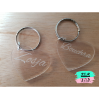 Acryl sleutelhanger met gravering